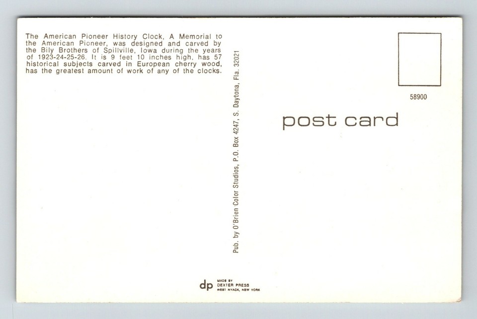 Iowa IA Spillville Bily Brothers American Pioneer History Clock