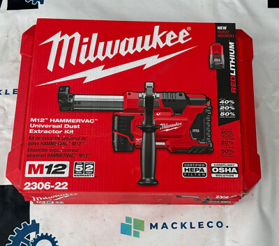 Milwaukee 2306-22 Hammer Drill Universal Dust Extractor Kit M12 12V Hammervac