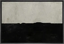 Framed Canvas Print Wall Art Gray Dark Black Pastel Color Field Abstract 24"x36"