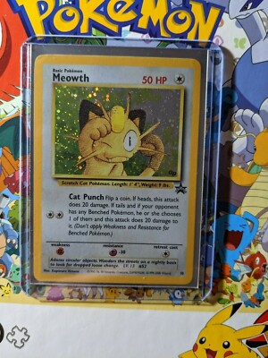 Meowth Promo 10 - Black Star GB Game Boy Stamped - Holo Rare