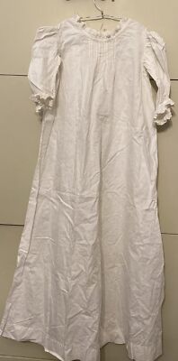 Antique VICTORIAN Edwardian CHRISTENING Baptism Cotton Lace GOWN Dress LONG  Old