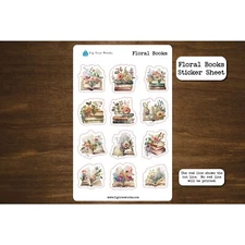 Floral Books Stickers | Planner and Journal Stickers | Decoration Stickers