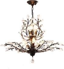 8-Light Vintage K9 Crystal Chandeliers Ceiling Lights Crystal Pendant Lighting C