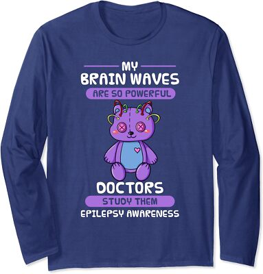Epilepsy Awareness Purple Epileptic Brain Epilepsia Long Sleeve T-Shirt