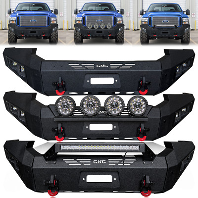 Steel Front Bumper For 2005-2007 Ford F250/F350/F450 W/Winch Plate+LED Lights