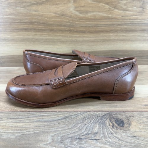 J Crew Womens 7 M Ryan Penny Loafers English Saddle Leather Flats - Picture 6 of 12