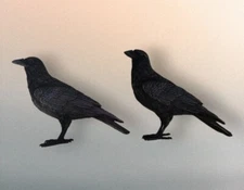 Bella Lux Set Of 2 Black Raven Halloween Decorations Seasonal Home Decor 9x5"