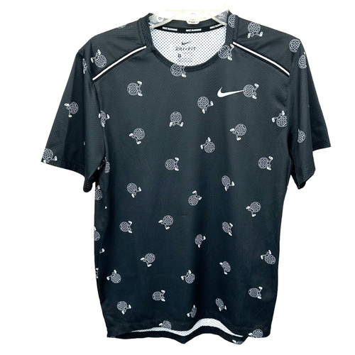 Nike Running Dri Fit Mens Peformance T Shirt Size Small Black Graphic