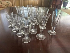 Cordial Liquor Glasses, Set of 4 Stemware, Select, Floral, Stars, Plain, Nice!