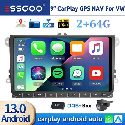 ESSGOO For VW Golf GTI MK5/6 Amarok CarPlay Car Stereo GPS Nav Head Unit Android 13 DAB