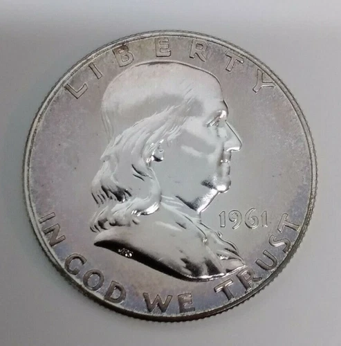 1961 Franklin Half Dollar Proof #2 ~ 90% Silver Proof Fifty Cent Coin  MG