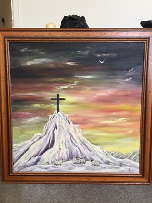 Vintage Original Öl auf Leinwand Landschaft Gemälde signiert T Robinson