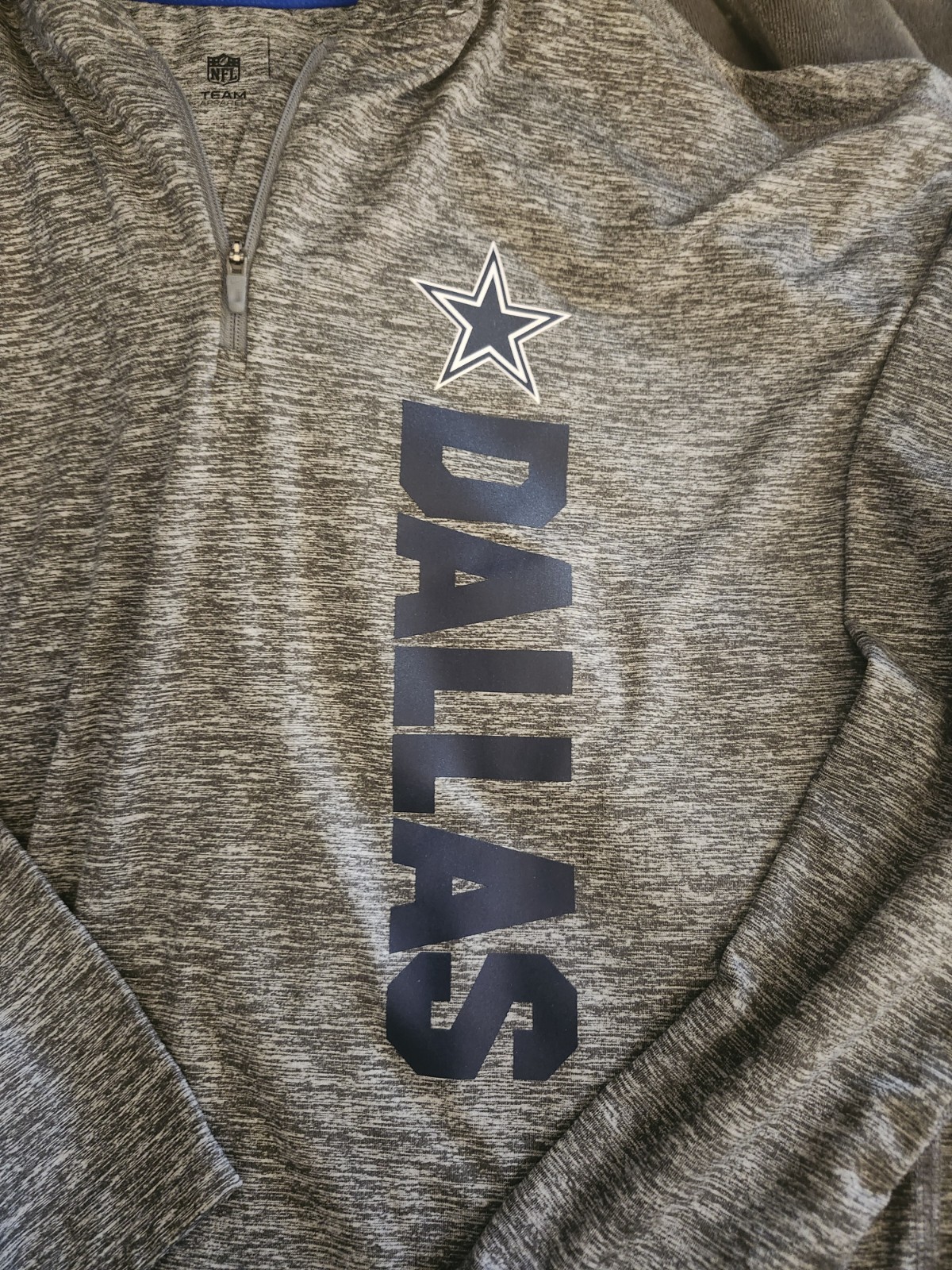  NIKE NFL DALLAS COWBOYS Grey LONG SLEEVE QUARTER ZIP TOP Medium  DRI-FIT thumbnail 2