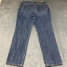 Lee Jeans Womens 16M 34x31 Blue Denim Cotton Straight Leg Relaxed Fit Mid Rise