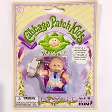 Vintage 2004 Basic Fun-MINI CABBAGE PATCH KIDS DOLL KEYCHAIN~Retro Toy #1198 NIP