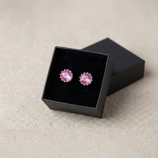 14K Solid White Gold 6mm Birthstone Stud Earrings Screw Back Secure Kids Gift