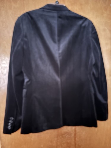 J. FERRAR Velvet Blazer Evening Edition Mens Size 38 SH Black Slim Fit - Picture 2 of 6