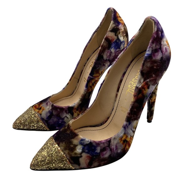 Jerome C. Rousseau Heels Womens AU 7.5 Multicolour Glitter Stiletto Pump EU 38