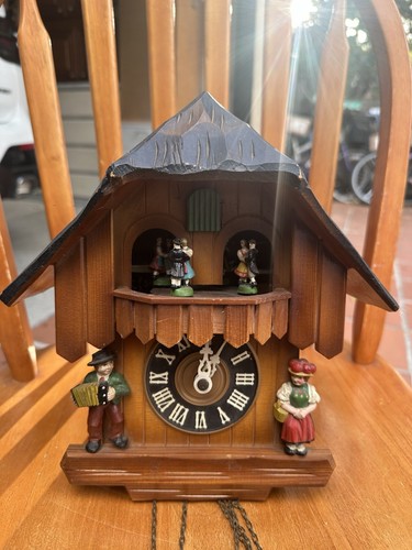 Cuckoo Clock German Dancers Musical Black Forest Works Good Vintage ...