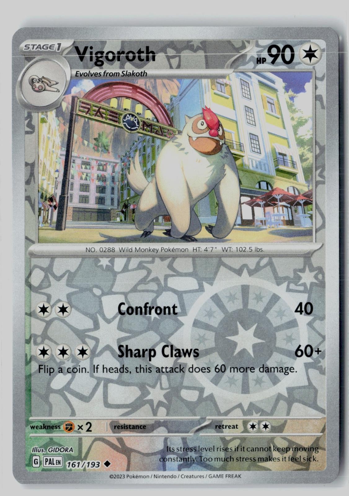 Vigoroth 161/193 Uncommon Paldea Evolved Pokemon Reverse Holo NM