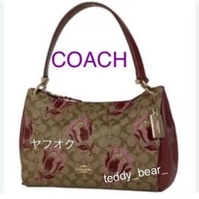 Rare beautiful COACH tulip shoulder bag floral burgundy handbag