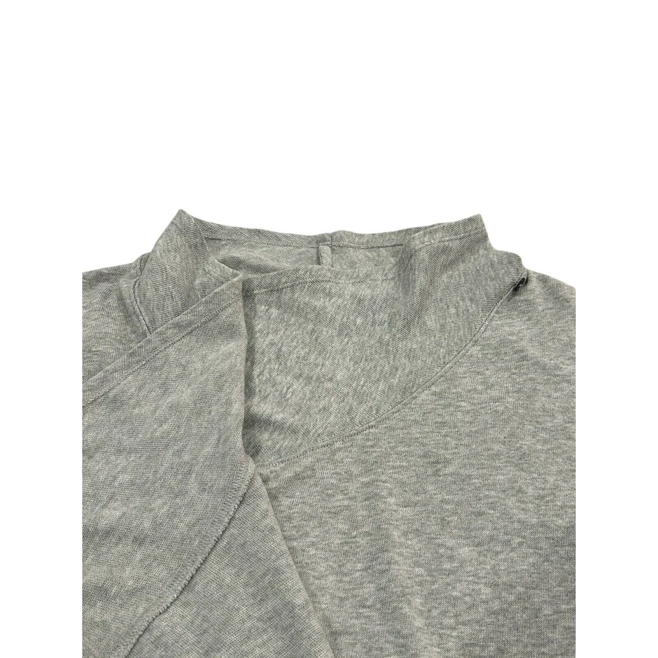 J. Jill Wrap Long Cardigan Sweater Womens Size M Gray Cotton Blend Knit Mock - Image 2 of 4