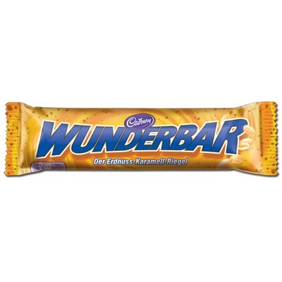 (24,29 /1kg) Cadbury Wunderbar, Peanut-Butter, Schokolade, 49g Riegel
