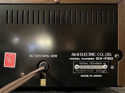 【GW限定値下げ‼】AKAI ステレオカセットデッキ「GX-F80」 ジャンク品 Akai GX-F80 Audiophile Cassette 3 Super GX Heads FullServiced + 30