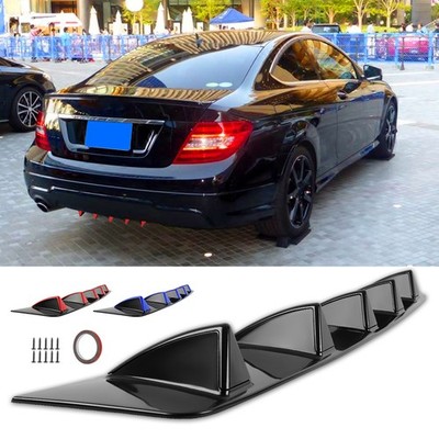 For Mercedes-Benz C250 C300 Gloss Black Rear Lip Bumper Valance Diffuser Spoiler