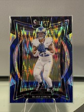2024 Panini Select - Concourse Blake Corum #9 Black & Blue Shock Prizm (RC)