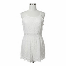 White Lace Trim Summer Romper