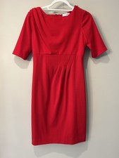Calvin Klein Women's Red Dress Sheath Short Sleeve Zipper Size 4