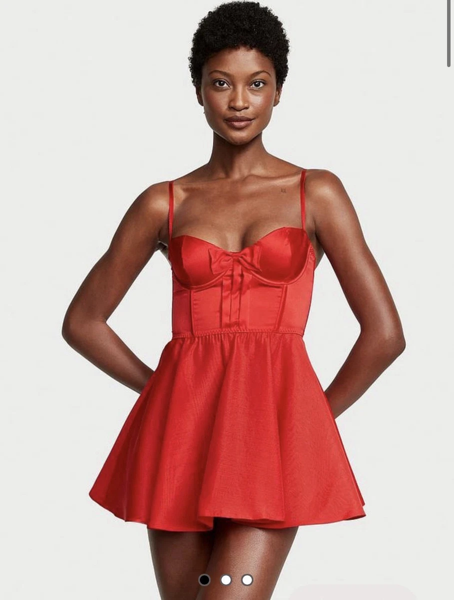 victoria secret red dress By Victoria's Dresses for Women for sale down front Vintage 90s Victoria's Secret Red