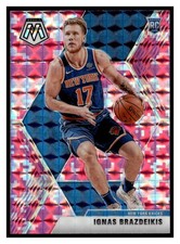 2019-20 Panini Mosaic #242 Ignas Brazdeikis Camo Pink RC New York Knicks