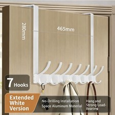 White Over Door Hooks Wash Room Coat Clothes Towel Hanger Storage UK