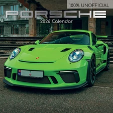 Gifted Stationery Co,  Porsche 2026 Wall Calendar, 12'' X 12'', 16-Month Calenda