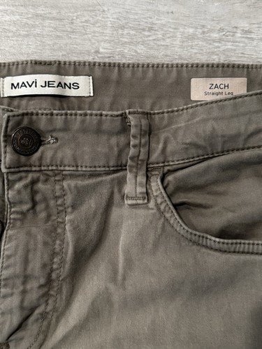 Mavi Jeans Men's 33 x 34 Zach Straight Leg Pants Olive Green Denim Light Wash - Picture 7 of 8