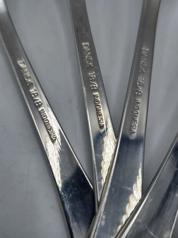 Cucharas dentadas vintage de pomelo y postre Dansk S/6 • cubiertos de acero inoxidable 18/8 Foto 4 de 4