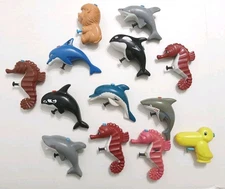 Dolphin Shark Whale Seahorse Sea Life Fish Vintage Plastic Squirt Gun Set of 13