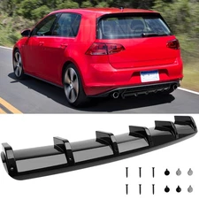 For VW Golf MK7 MK7.5 GTI Rear Bumper Diffuser Lip Shark Fins Splitter Spoiler