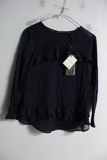 Monnalisa Top a contrasto in chiffon per bambina - Blu - Età 12 NUOVO (m31)