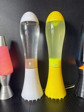 Pair Of Mathmos Fluidium Lava Lamps. Opal And Yellow. Opal With Box + Heatshield