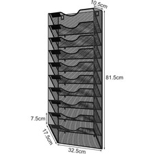 10-Tier UK Desk Tidy Organiser in Tray A4 Wall Mounted Document Holder Vertical