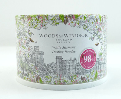 NEW White Jasmine by Woods of Windsor 3.5 oz Body Dusting Powder with Puff
