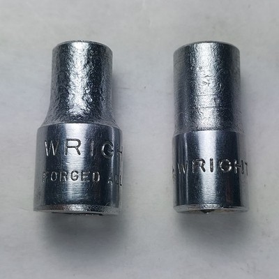 Wright 2Pc 6Pt 1/4'' Drive Socket Lot SAE 7/32'' (P/N 2007) & 9/32'' (P/N 2009) USA