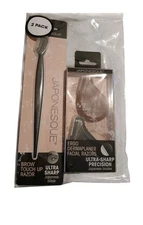 Japonesque 2 Pack Brow Touch Up Razor & Ergo Dermaplaner Facial Razors