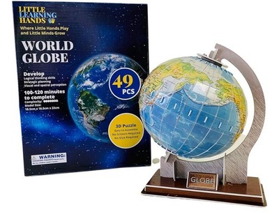 Little Learning Hands World Globe Planet Earth  49 Piece 3D Puzzle Ravensburger