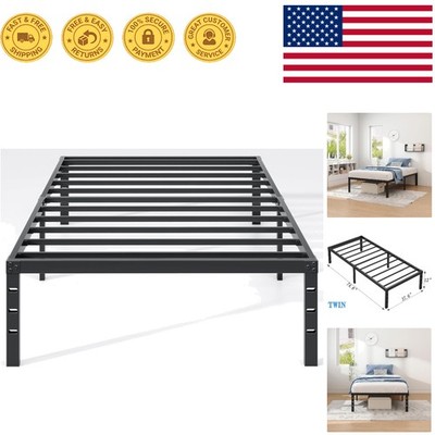 Stylish Twin Metal Bed Frame with Storage - Perfect for Bedrooms and Guest Rooms