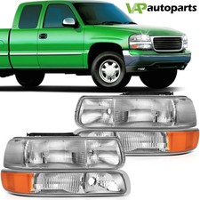 Fits 1999-2002 Chevy Silverado 00-06 Suburban Tahoe Headlights Assembly Pair Fits 1999-2002 Chevy Silverado 00-06 Suburban Tahoe Headlights Assembly Pair