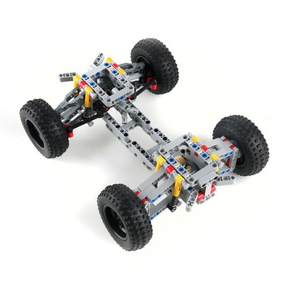 4WD Independent Suspension Chassis Differential 4 Wheels MOC Building Blocks DIY